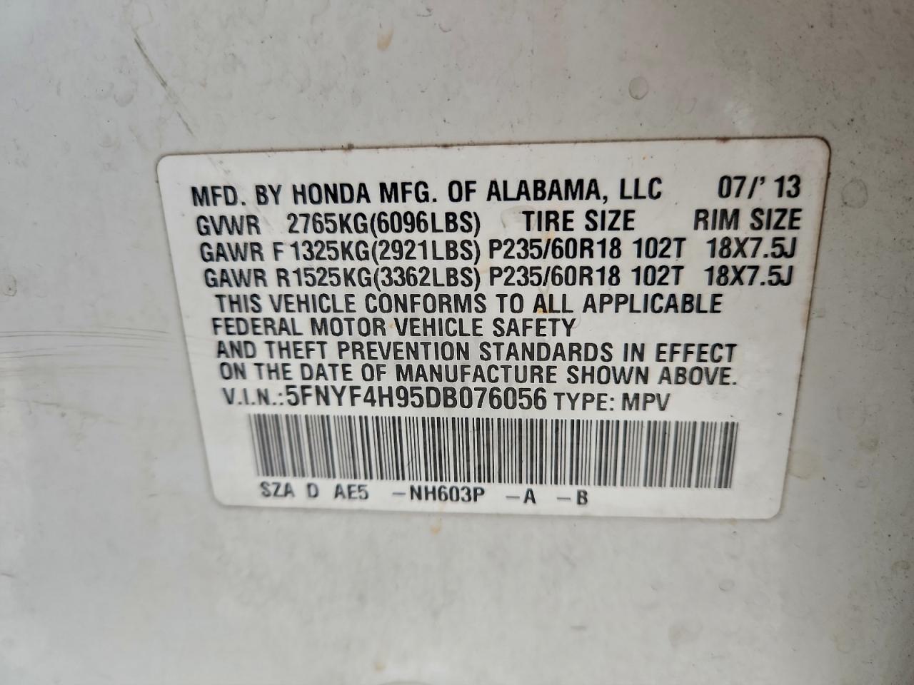 Honda Pilot Touring Image 13