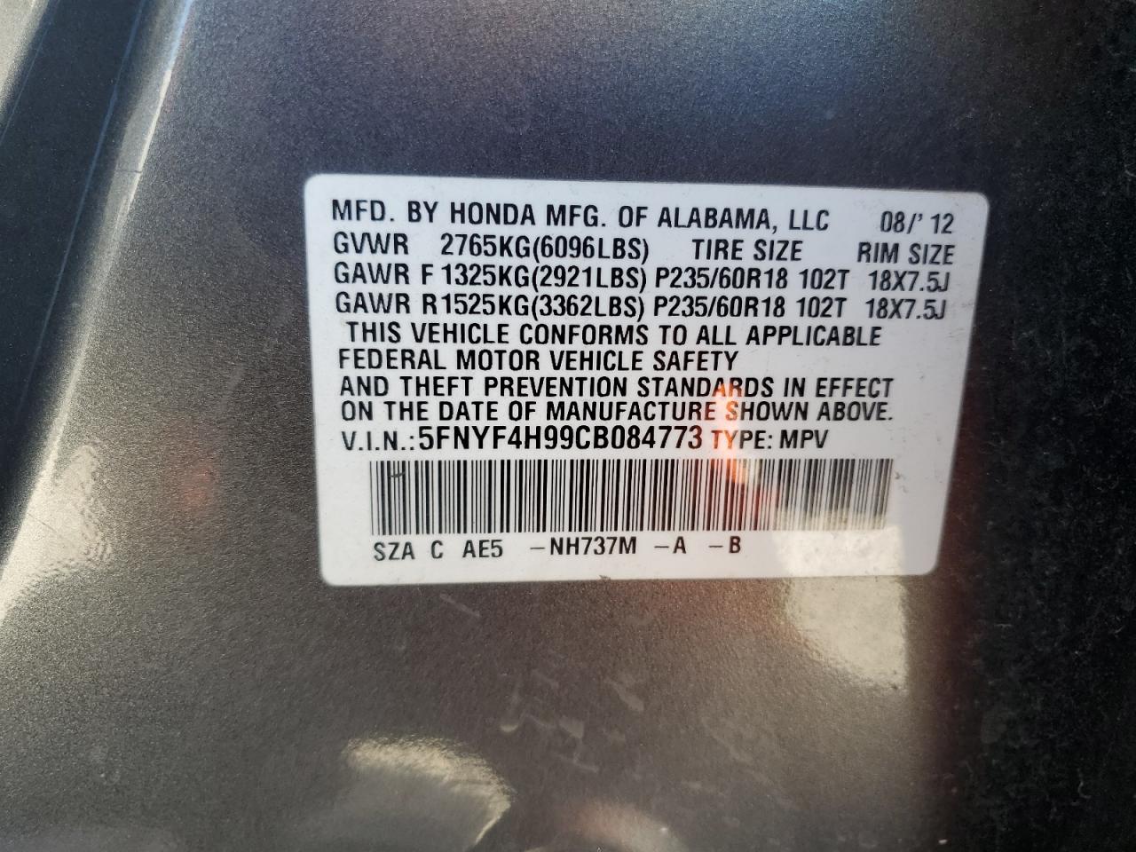 Honda Pilot Touring Image 2