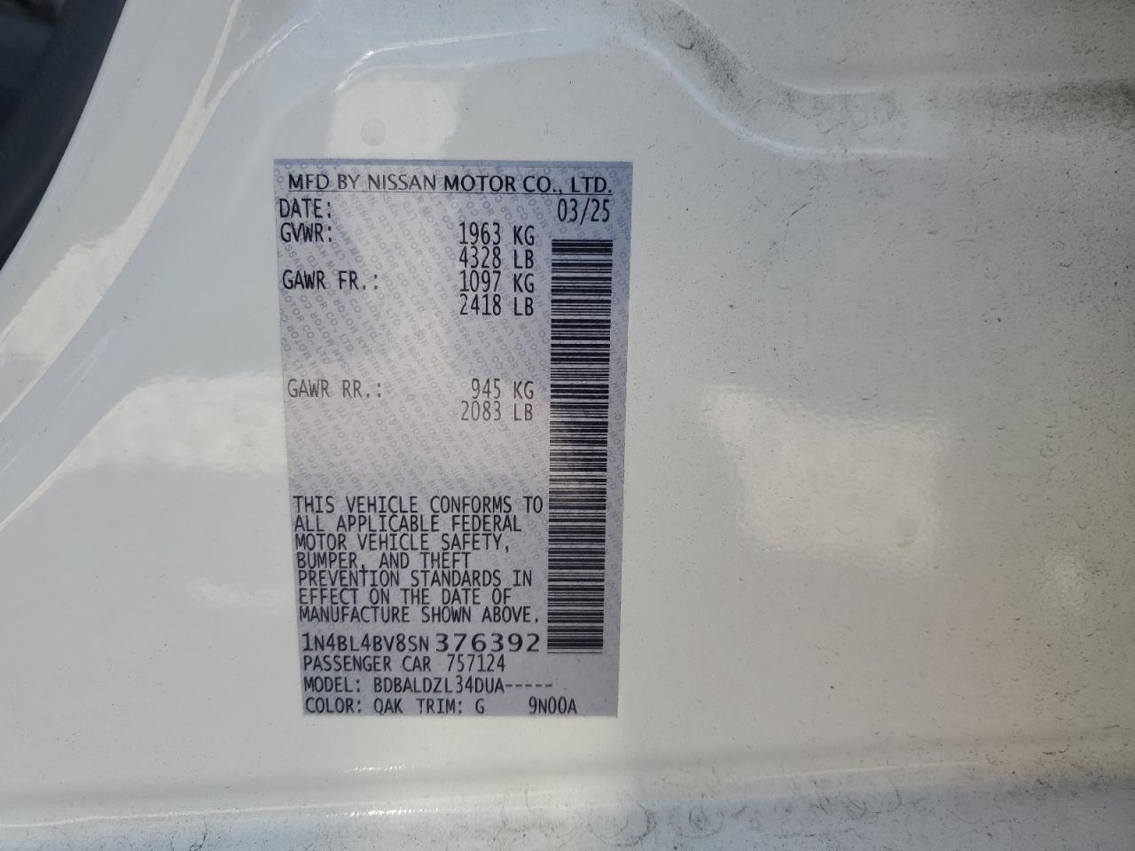 Nissan Altima S Image 9